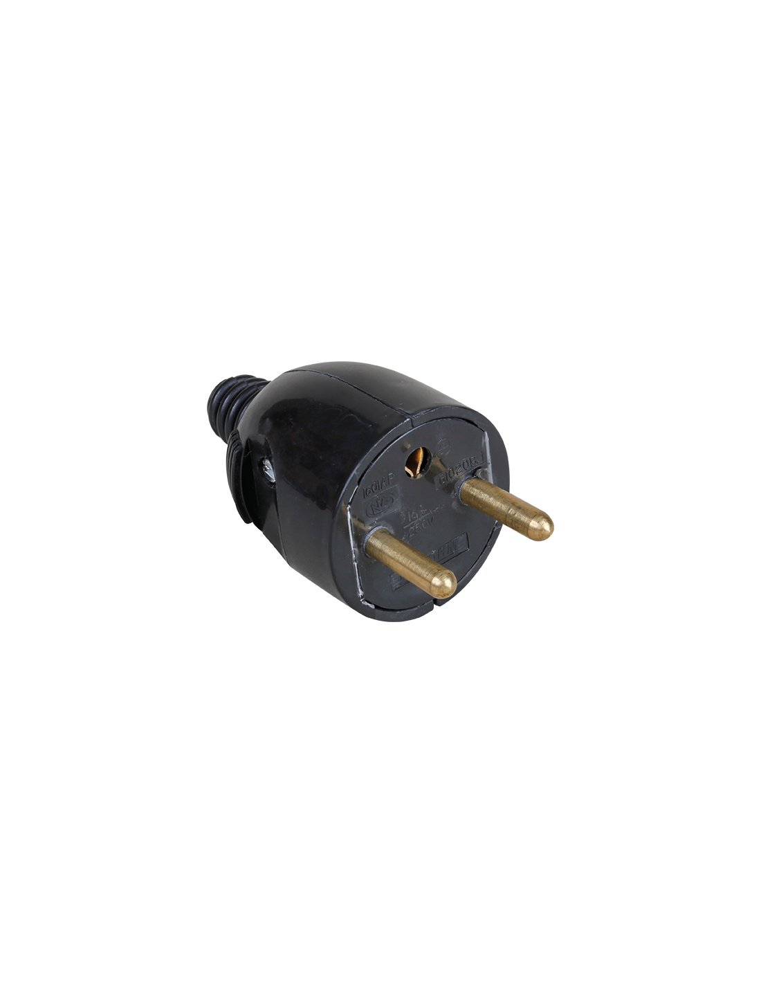 EUROHM 16A male prise feuille droite noire