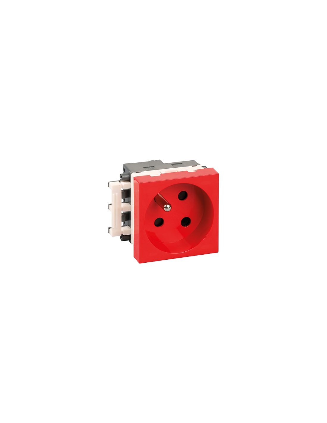 Prise de courant 2P+T Optima Eur'Ohm - A détrompage - 16A - Rouge
