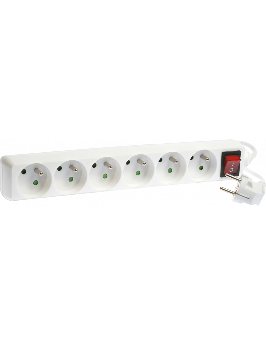 Eur'Ohm Bloc 6 prise 2P+T avec inter cordon 3G1