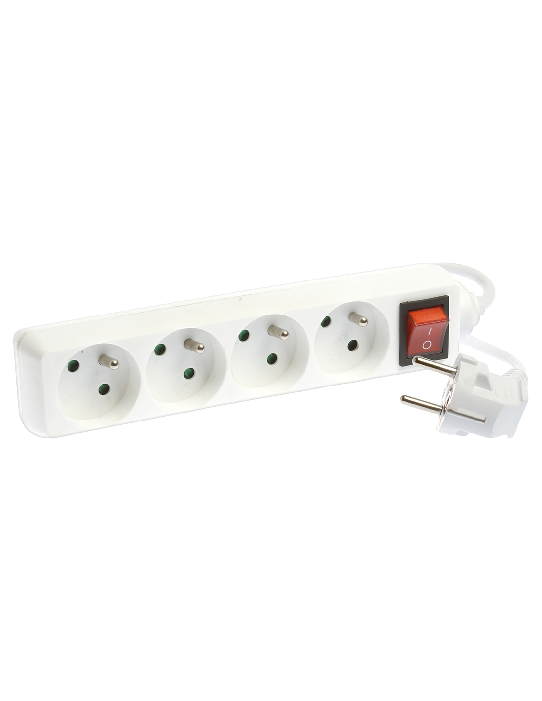 EUR'OHM BLOC 4 PRISES 2P+T BLANC AVEC INTER 3G1.5² - 1.5M