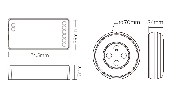 Miboxer RGB Led Strip Controller 2,4GHZ 12V/24V