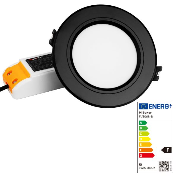 Plafonnier LED rond 6W RGB/CCT pilotable Noir - Mi-Light - Miboxer