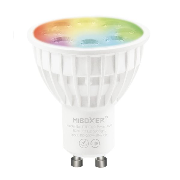 LED GU10 RGB/CCT 4W pilotable Mi-Light - Miboxer -