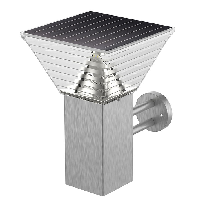 AL-GL255S-WALL-CHROME BORNE SOLAIRE MOUNTED WALL 6000K CHROME BODY