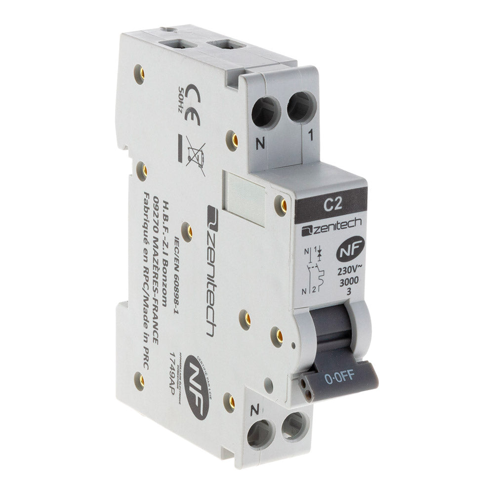 Disjoncteur Phase neutre 3KA 2A ZENITECH