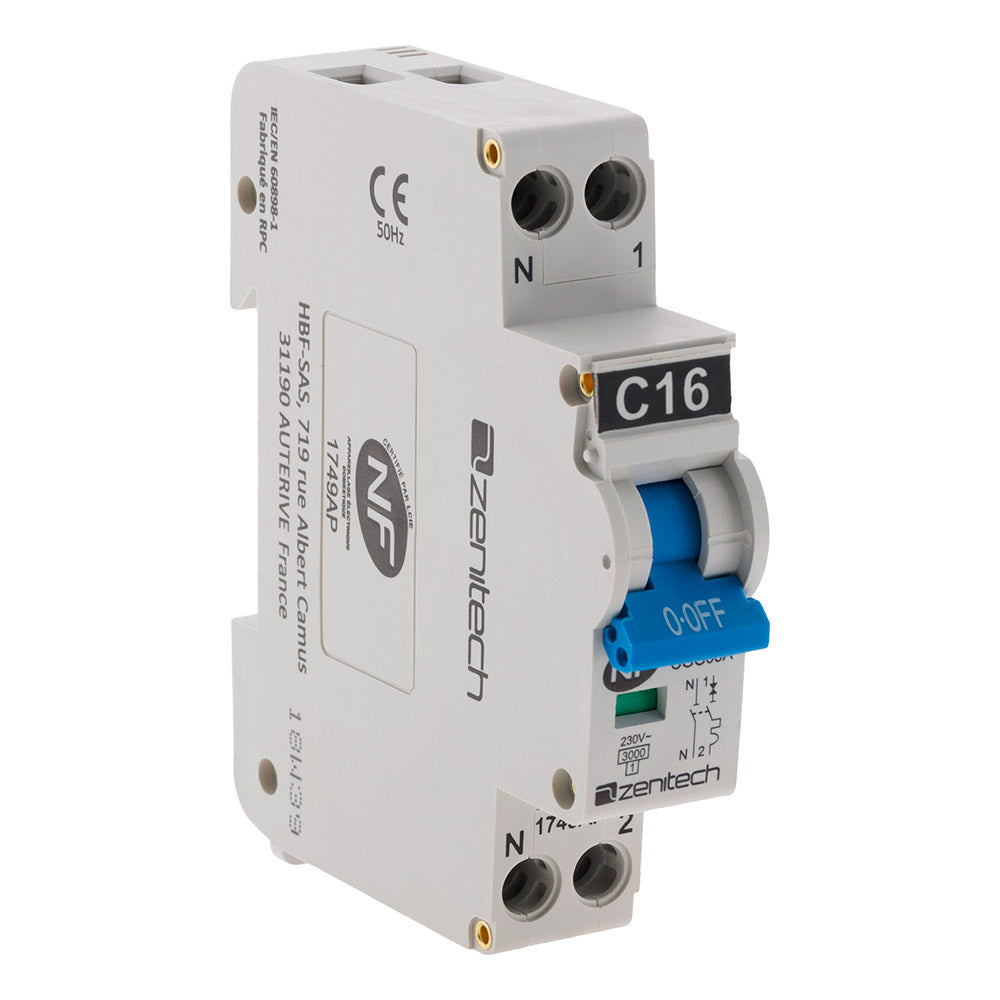 Disjoncteur Phase neutre 3KA 16A ZENITECH