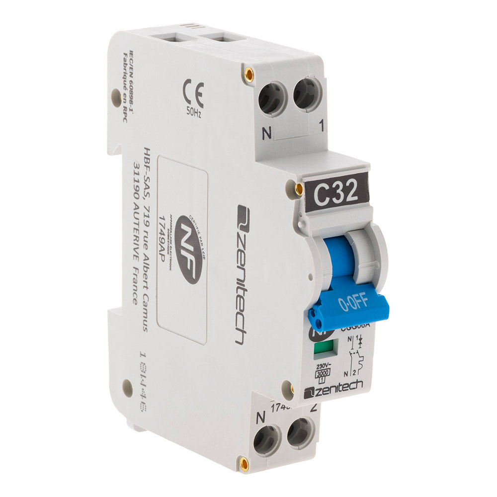 Disjoncteur Phase neutre 3KA 32A ZENITECH