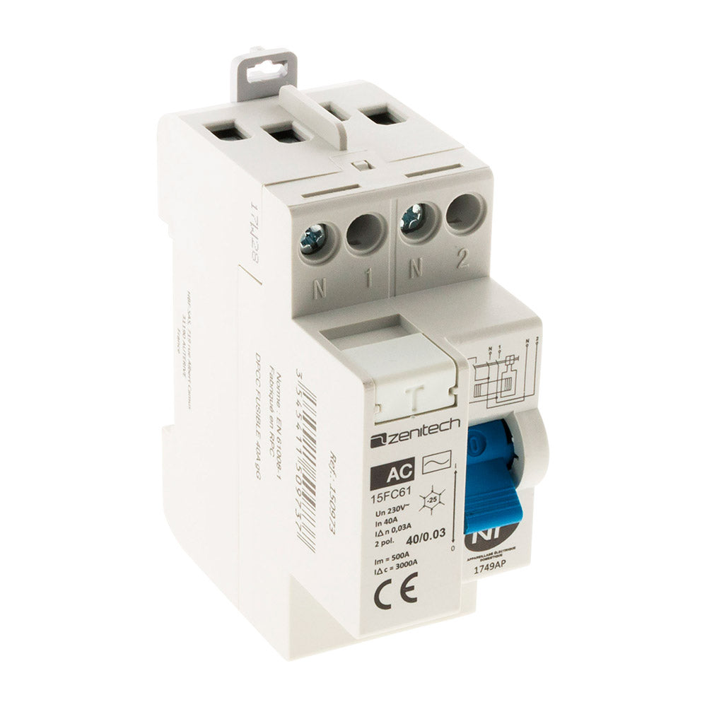 Inter différentiel 40/2-30mA Type AC ZENITECH