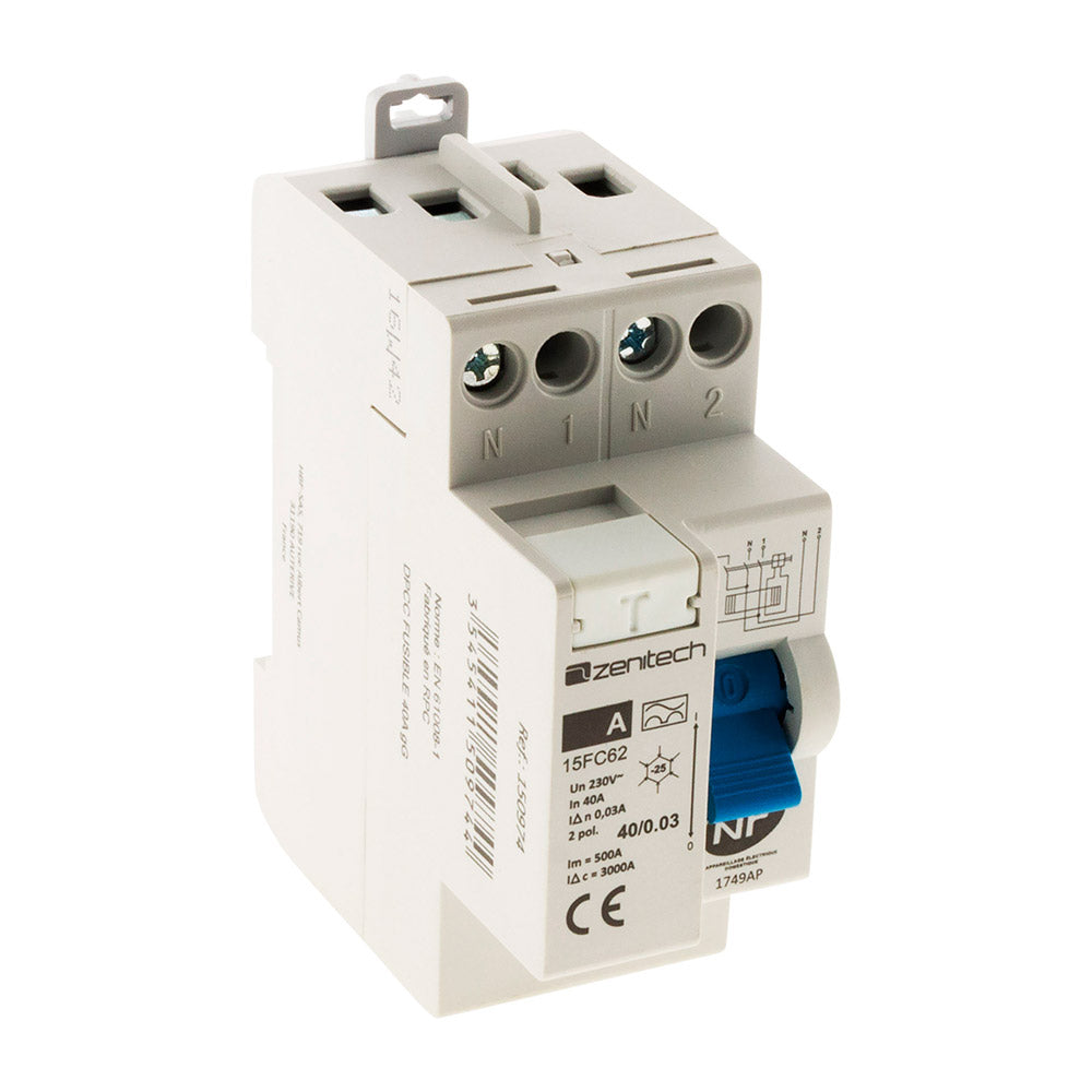 Inter différentiel 40/2-30mA Type A ZENITECH