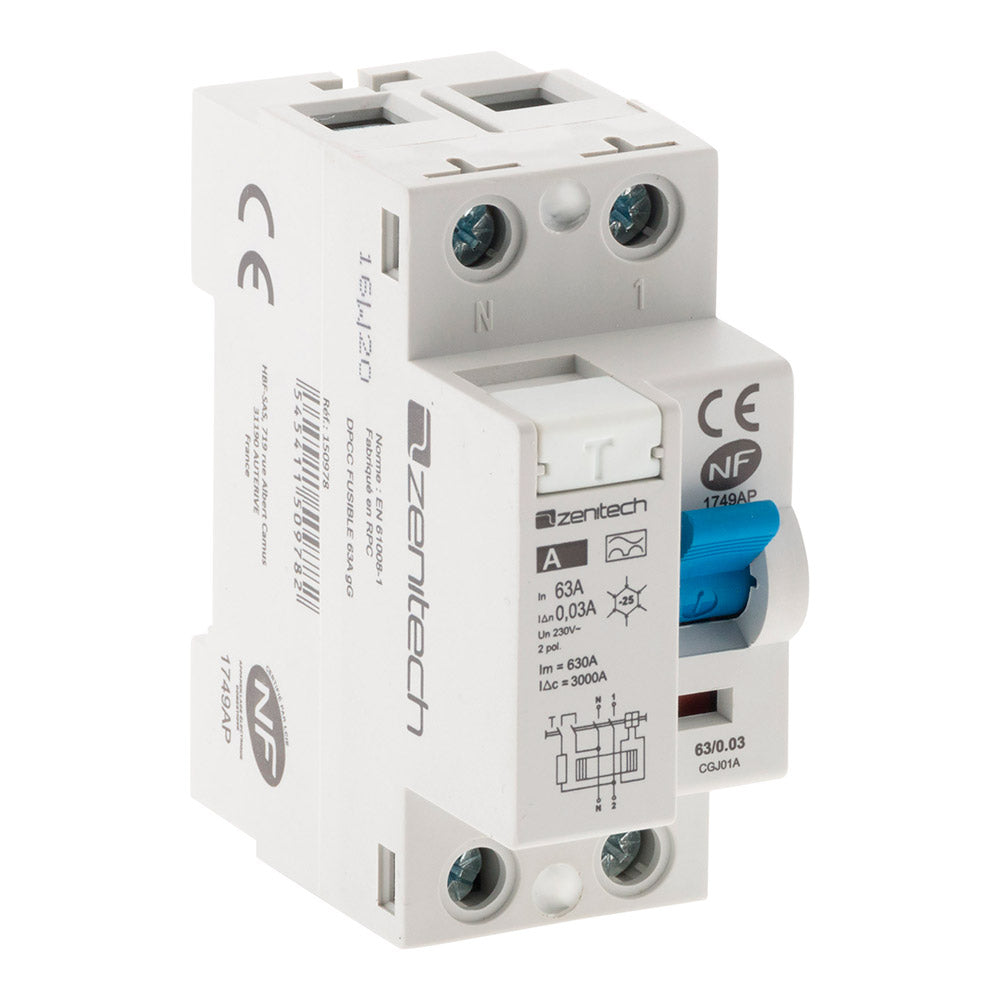 Inter différentiel 63/2-30mA Type A ZENITECH