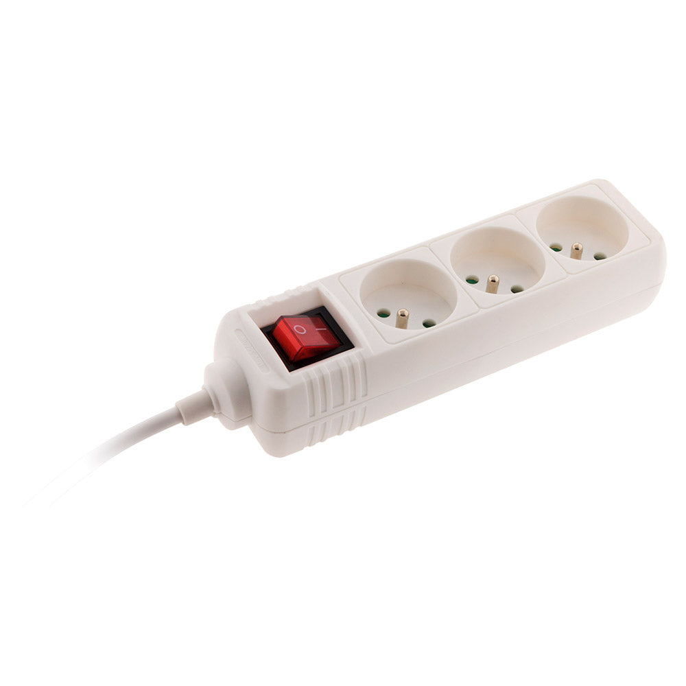 Bloc 3X16A blanc + interrupteur