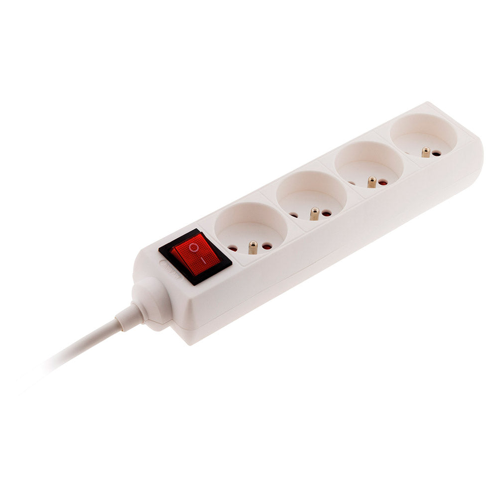 Bloc 4X16A blanc + interrupteur