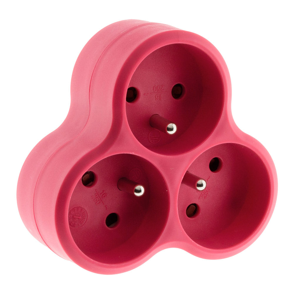 Triplite 3X16A triangulaire Rose