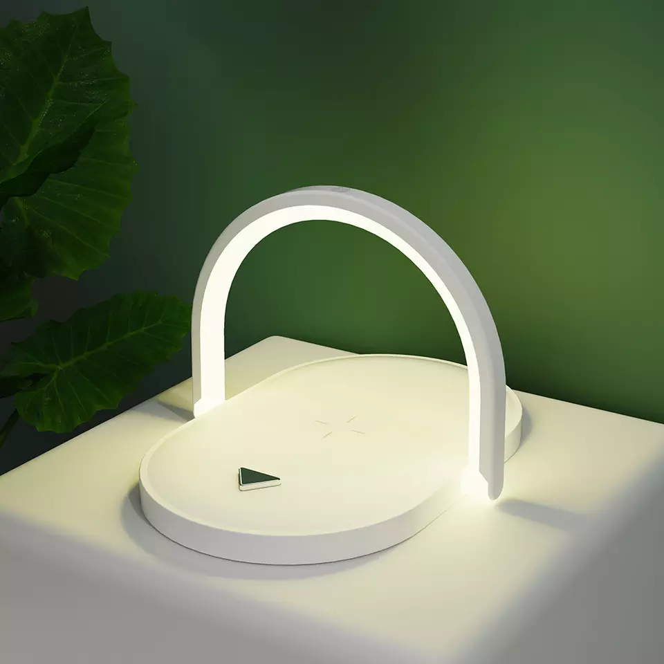 WIRELESS MOBILE CHARGER WITH LIGHT WHITE BODY