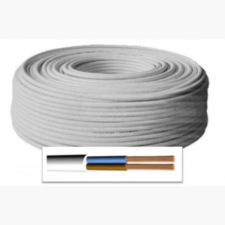 CABLE H05VVF 2X0,75 BLANC C50M