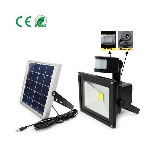 20W 6000K COB 200*180*130mm IP65 Solar panel:5W 180*150*15mm 4000mAh
