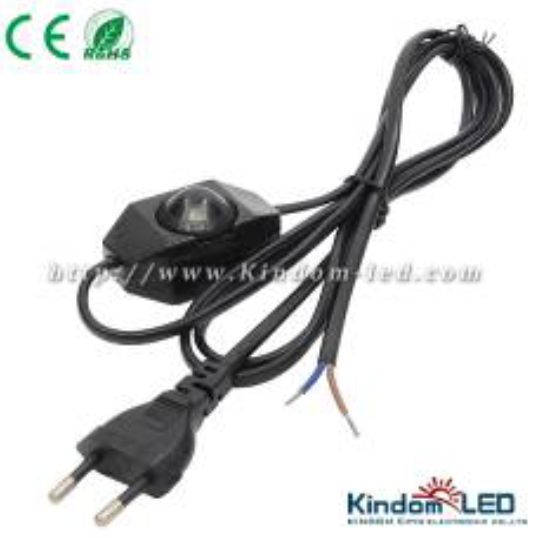 CABLE + DIMMER H03VVH2-F2*0,75 1,8M BLACK WIRE
