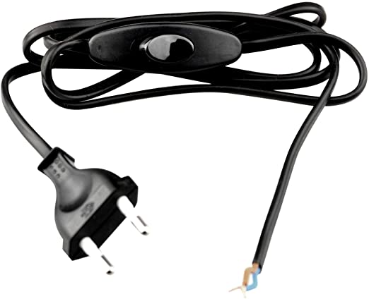 CABLE + INTER H03VVH2-F2*0,75 1,8M BLACK WIRE
