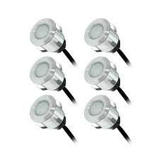 VISION-EL KIT SPOT LED TERRASSE 6X0.6W 12V BLEU ROND IP67