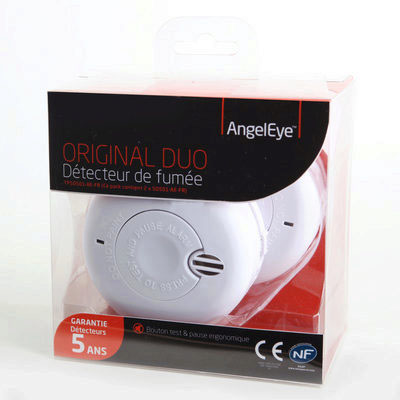 Lot de 2 détecteurs de fumée 85dB NF Angeleye
