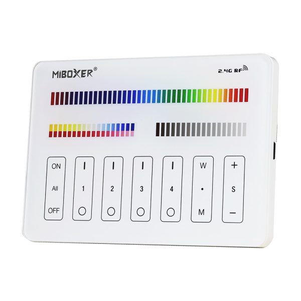 Milight Miiboxer Télécommande Tactile Murale LED Dimmable RadioFréquence 4 Zones Blanc - RGB+CCT