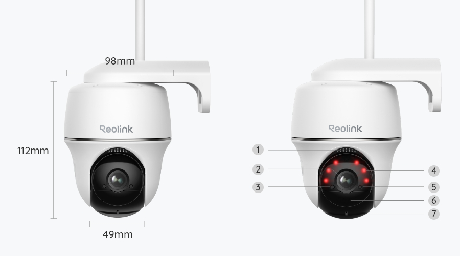 Reolink Argus PT 4MP blanche, Caméra Surveillance WiFi Extérieure sans Fil, Batterie Rechargeable,