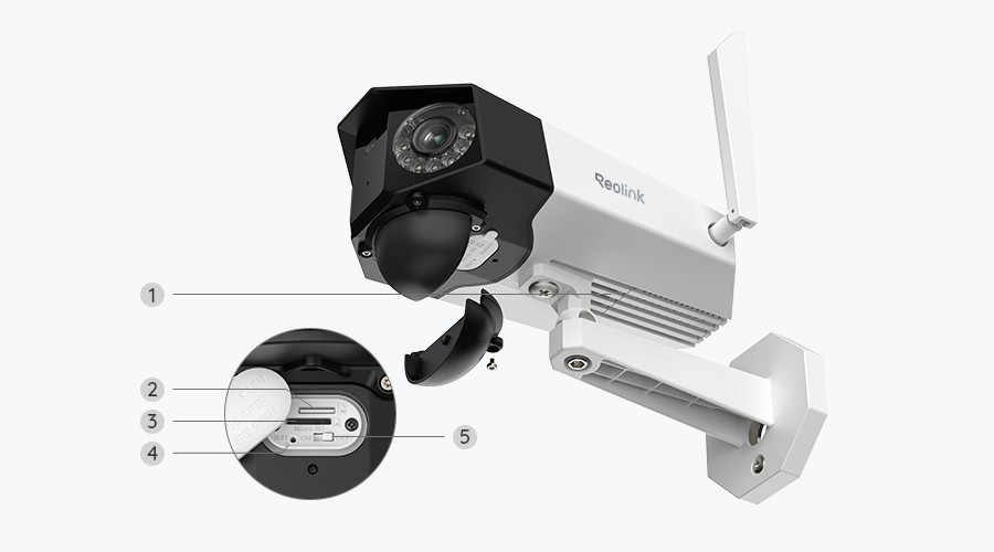 REOLINK Caméra panoramique 4G alimenté par batterie/énergie solaire