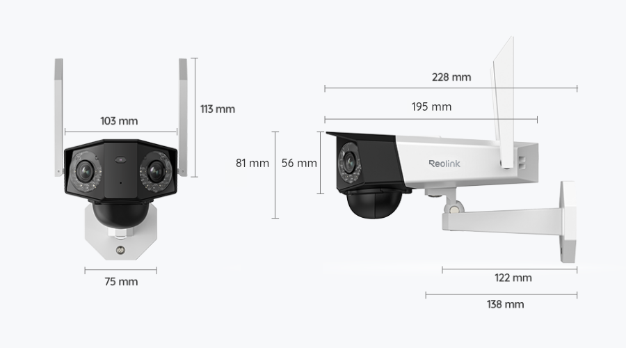 REOLINK Caméra panoramique 4G alimenté par batterie/énergie solaire