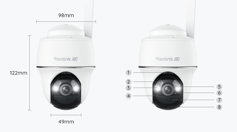 Reolink Caméra Reolink Go PT Ultra 4G détection intelligente 4K 8MP Pan &amp; Tilt projecteur