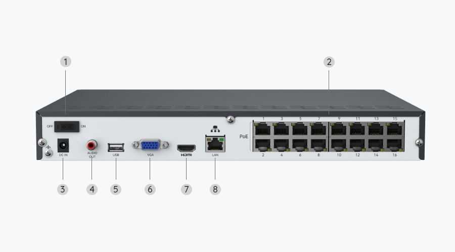 Reolink NVR PoE à 16 Canaux pour Enregistrement continu