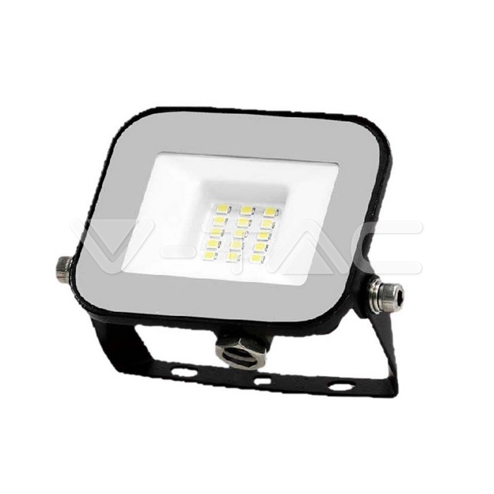 VT-44010 10W FLOODLIGHT BLACK BODY GREY GLASS LED BY SAMSUNG 6500K
