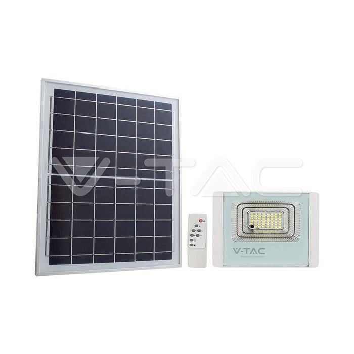 VT-25W 12W SOLAR PANEL WITH LED FLOODLIGHT 6400K WHITE BODY