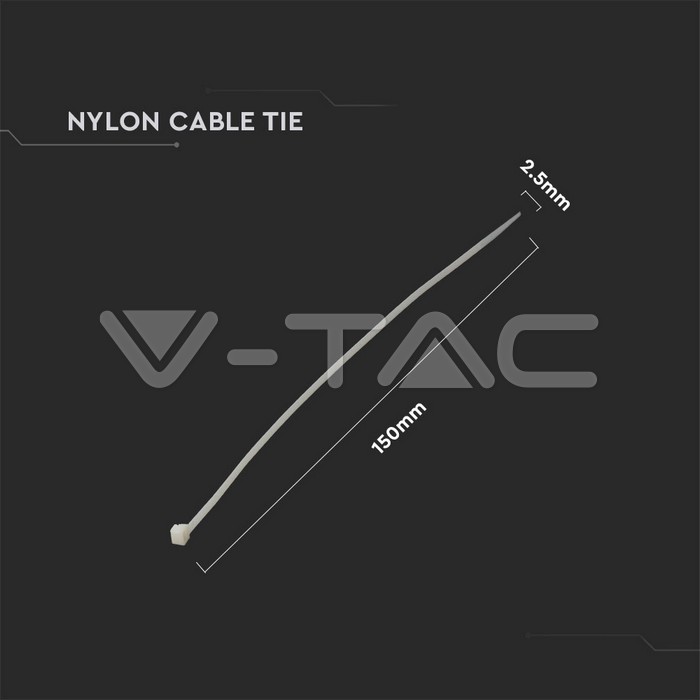 VT-CABLE TIE-2.5*150MM- WHITE