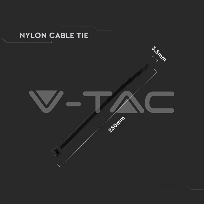 VT-CABLE TIE-3.5*250MM- BLACK