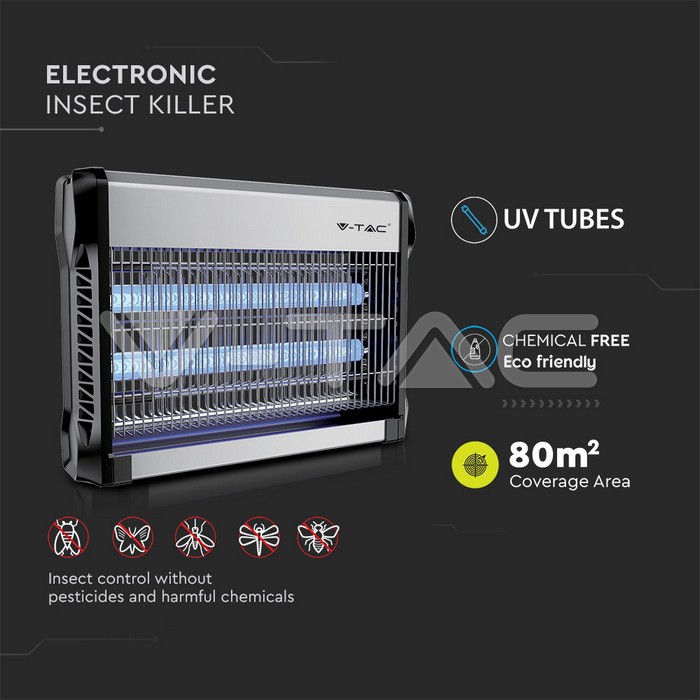 VT-3220 2*10W ELECTRONIC INSECT KILLER (EU PLUG) COVERAGE-80m2