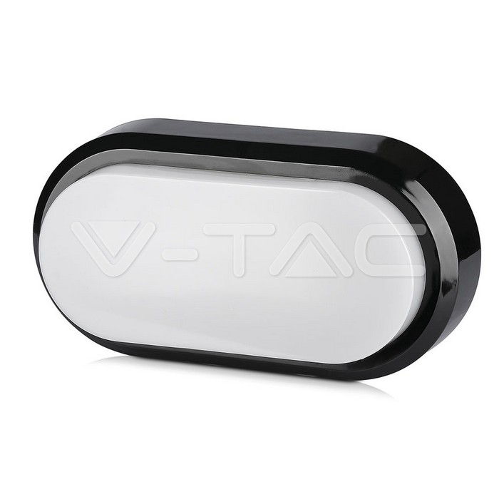 VT-8038 8W Rectangle Oval Dome Light Black Body 6000K IP54