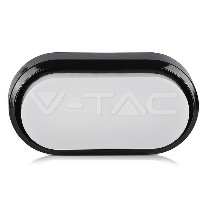 VT-8038 8W Rectangle Oval Dome Light Black Body 6000K IP54