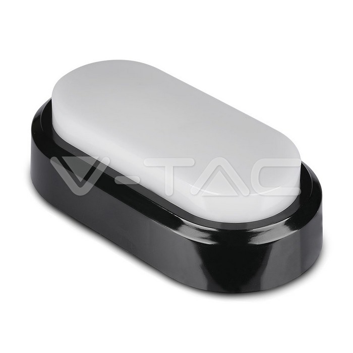 VT-8038 8W Rectangle Oval Dome Light Black Body 6000K IP54