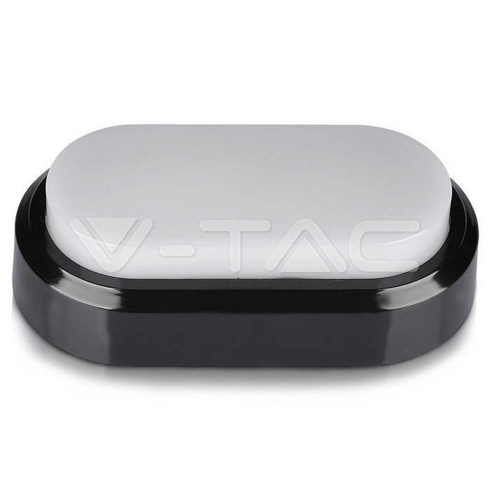 VT-8038 8W Rectangle Oval Dome Light Black Body 6000K IP54