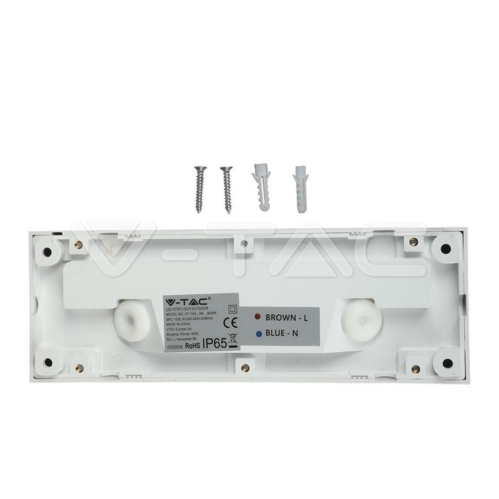 VT-1162 3W LED Step Light White Body Round Rectangular 4000K