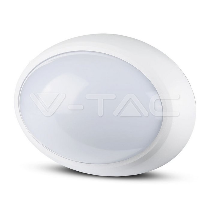 VT-8010 12W LED Full Oval Ceiling Lamp White Body IP54 3000K