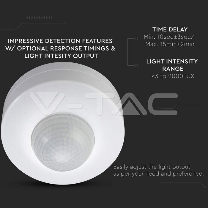 VT-8049 Infrared Motion Sensor White 360°