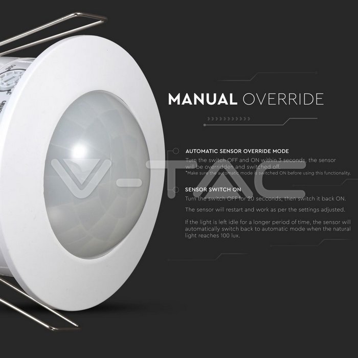 VT-8051 PIR Ceiling Sensor White 360°