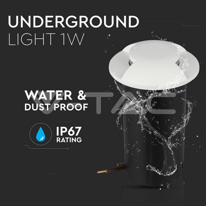VT-1161 1W LED STEP LIGHT 3000K WHITE