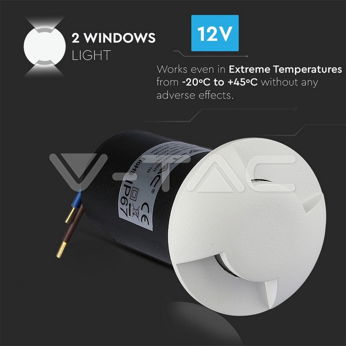 VT-1161 1W LED STEP LIGHT 3000K WHITE