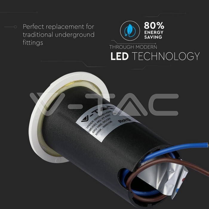 VT-1161 1W LED STEP LIGHT 3000K WHITE