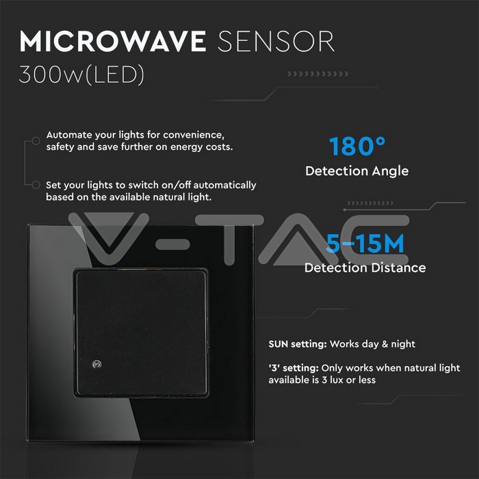 VT-8084 MICROWAVE SENSOR NOIR