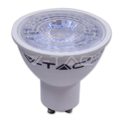 VT-2886D LED Spotlight - 7W GU10 Plastic With Lens 2700K Dimmable 38°