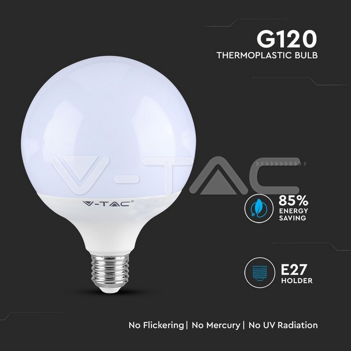 VT-242 22W G120 PLATIC BULB WITH SAMSUNG CHIP 3000K E27(120LM/WATT)