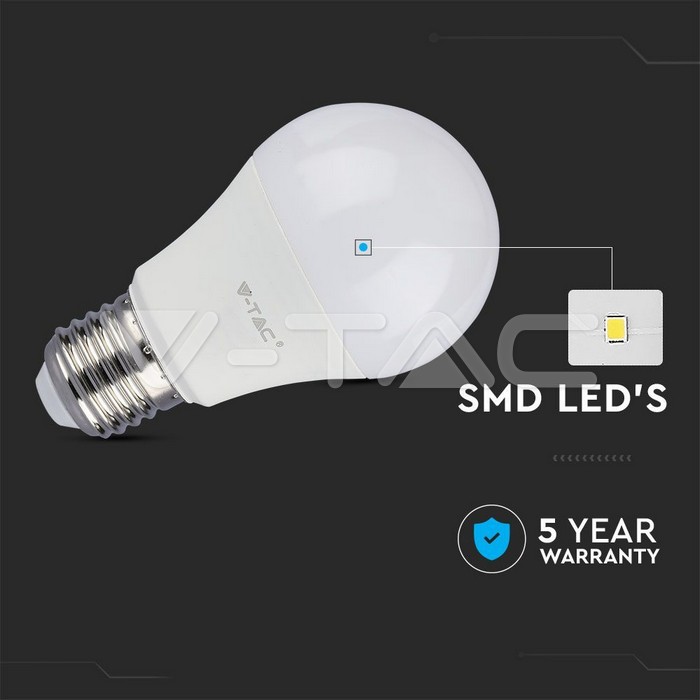 VT-262D AMPOULE PLASTIQUE LED 12W A60 SAMSUNG PUCE 6400K E27 DIMMABLE